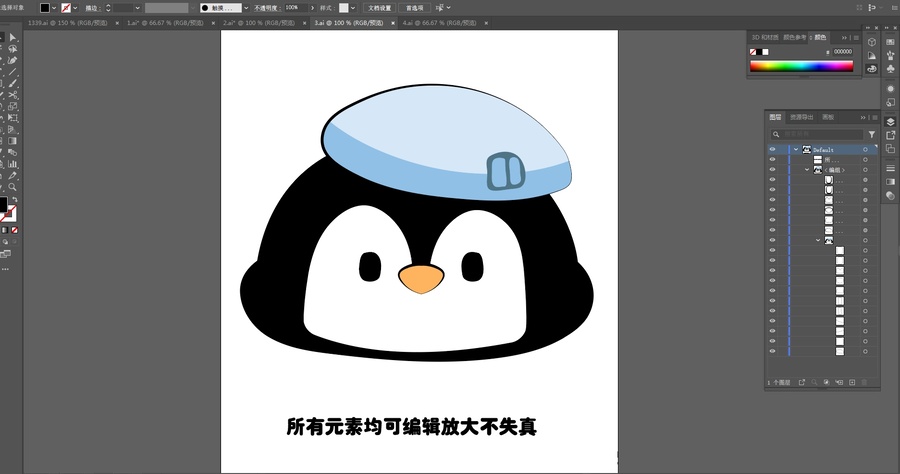 可愛(ài)卡通企鵝頭