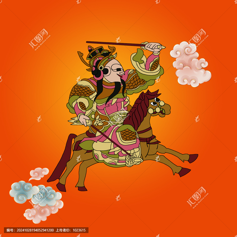 皮影戲曲舞臺人物主題插畫