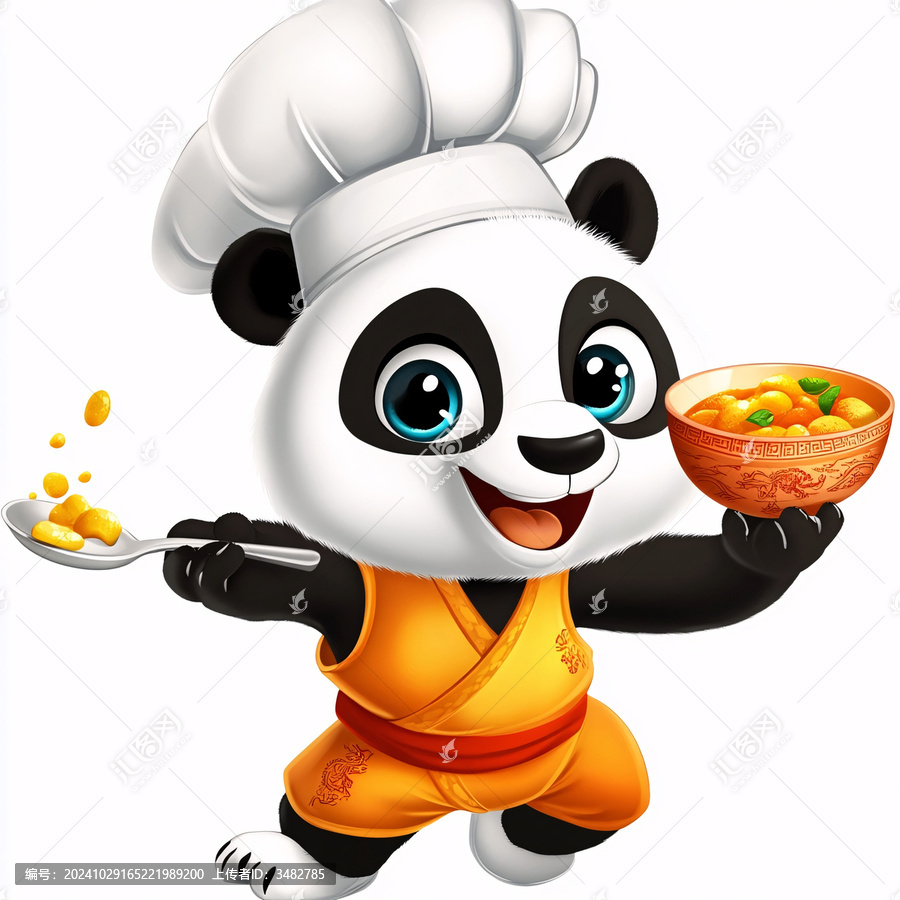 可愛(ài)熊貓廚師形象