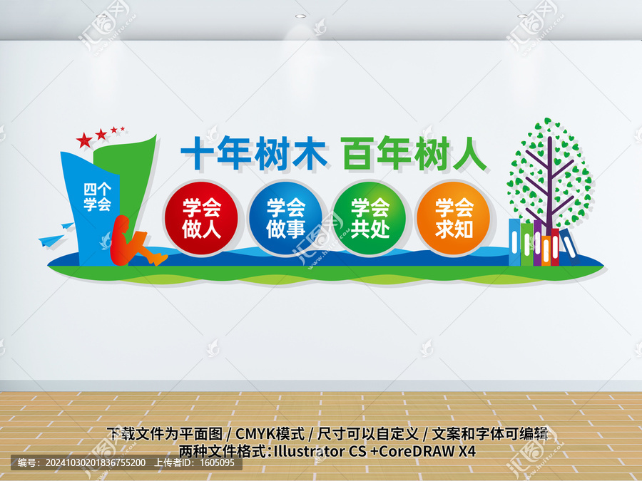 四個學(xué)會學(xué)校文化墻