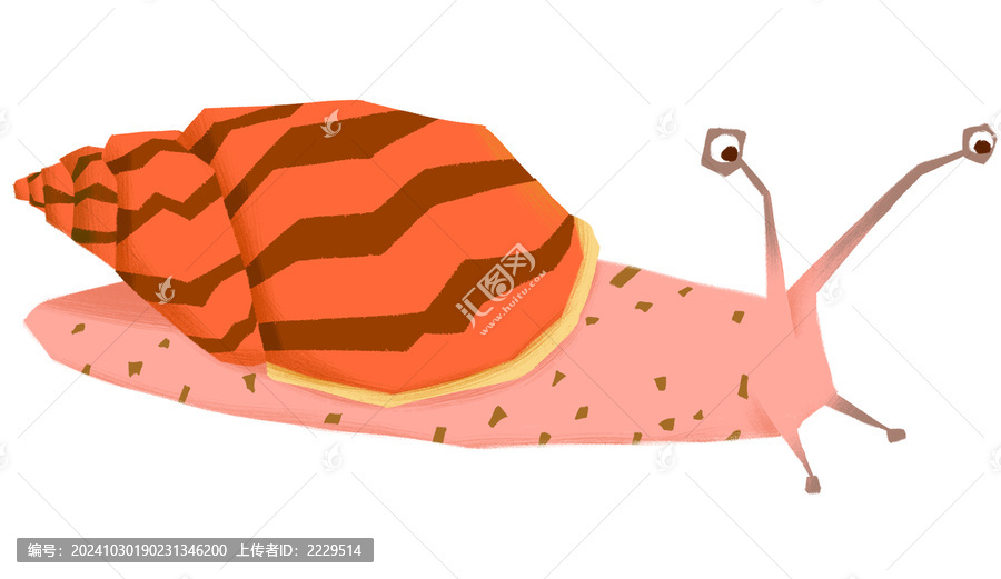 非洲大蝸牛插畫高清卡通ps分層
