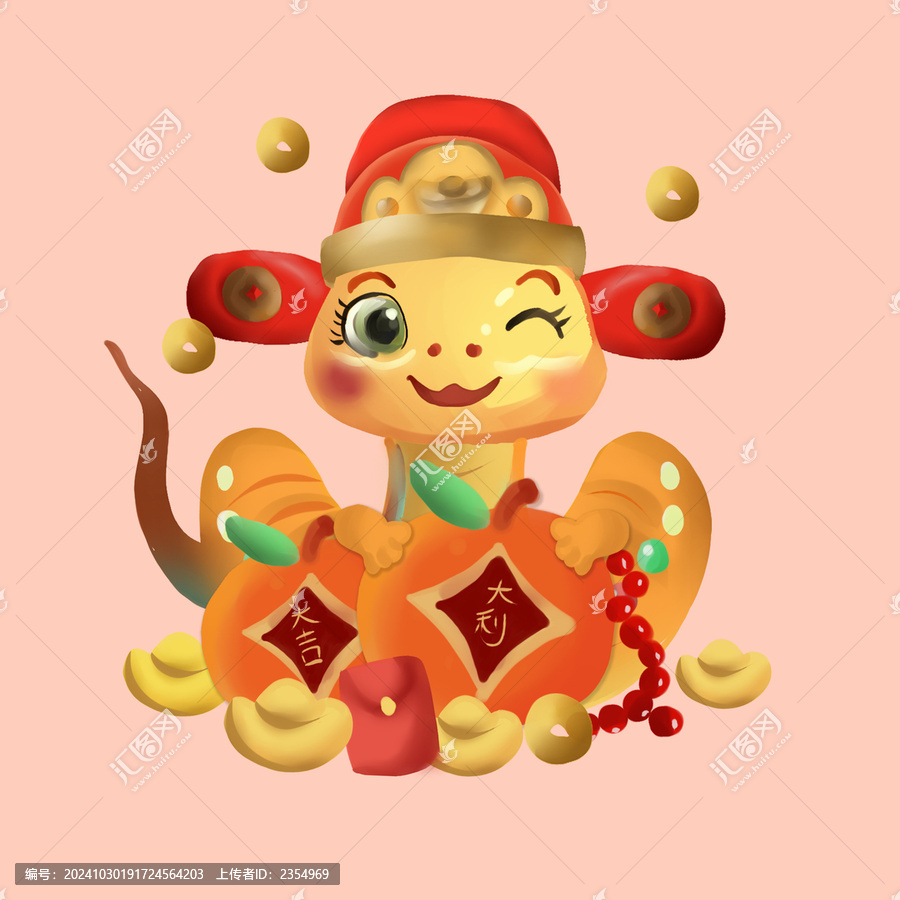 蛇年喜慶立體可愛蛇春節(jié)拜年