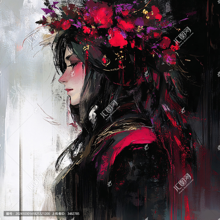 戴花環(huán)的女生