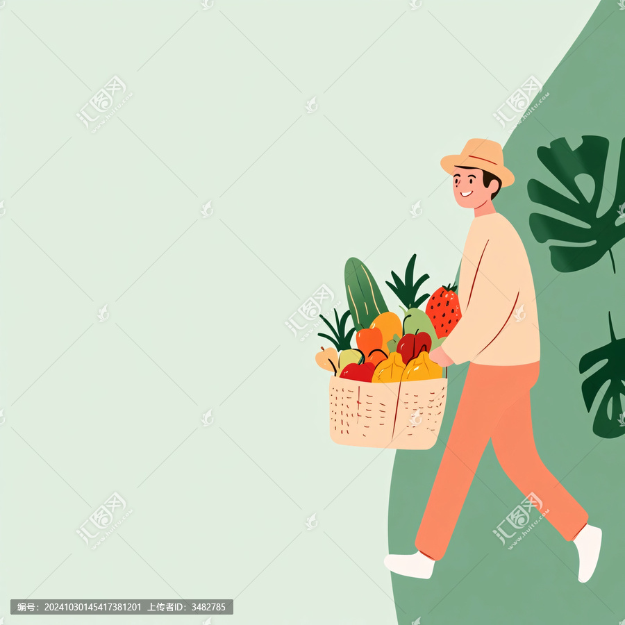 抱著農(nóng)產(chǎn)品的人物