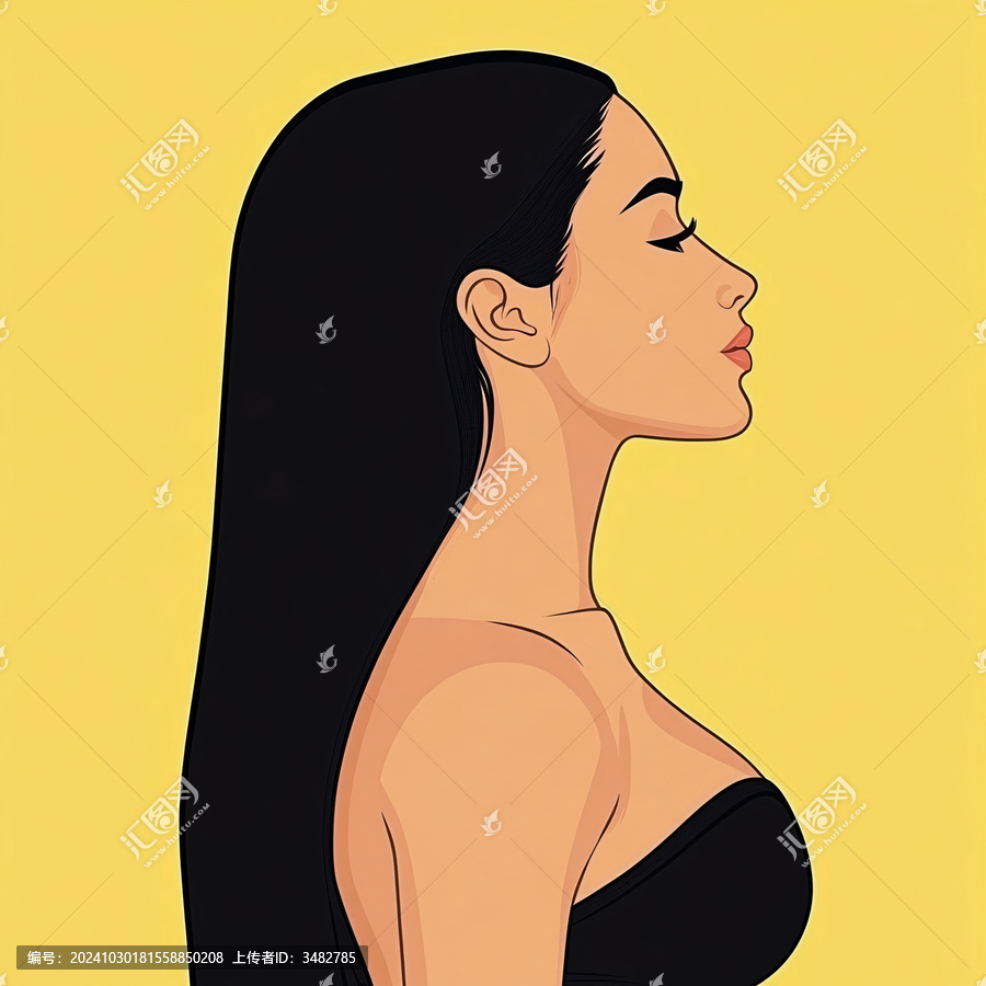 美女人物側(cè)臉