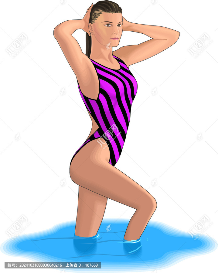 卡通人物泳裝美女