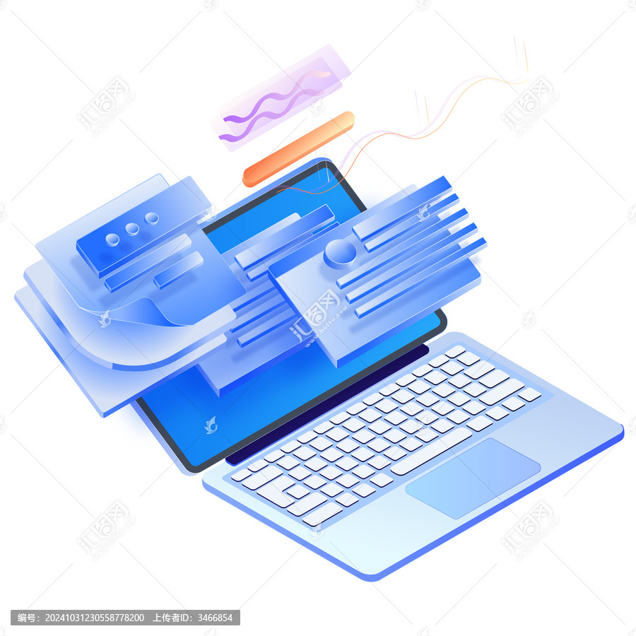 科技感信息金融電腦插畫(huà)