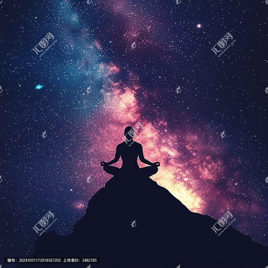 瑜伽粒子星空海報