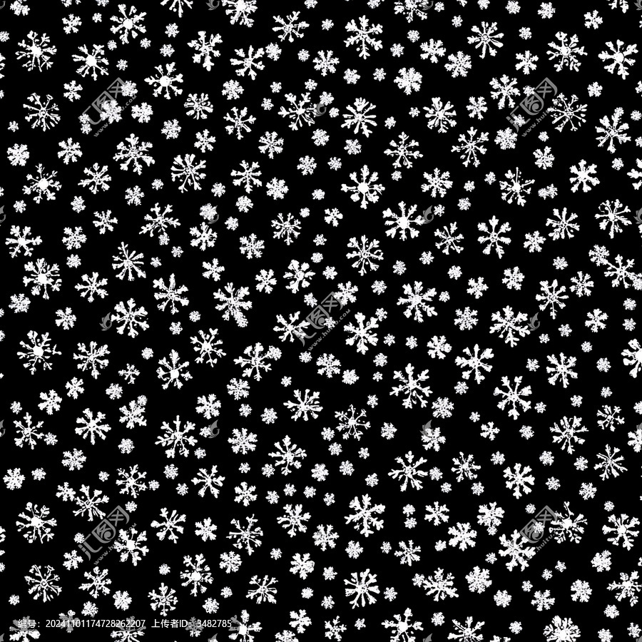 黑色背景白色雪花