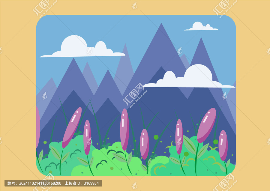 矢量山間風(fēng)景