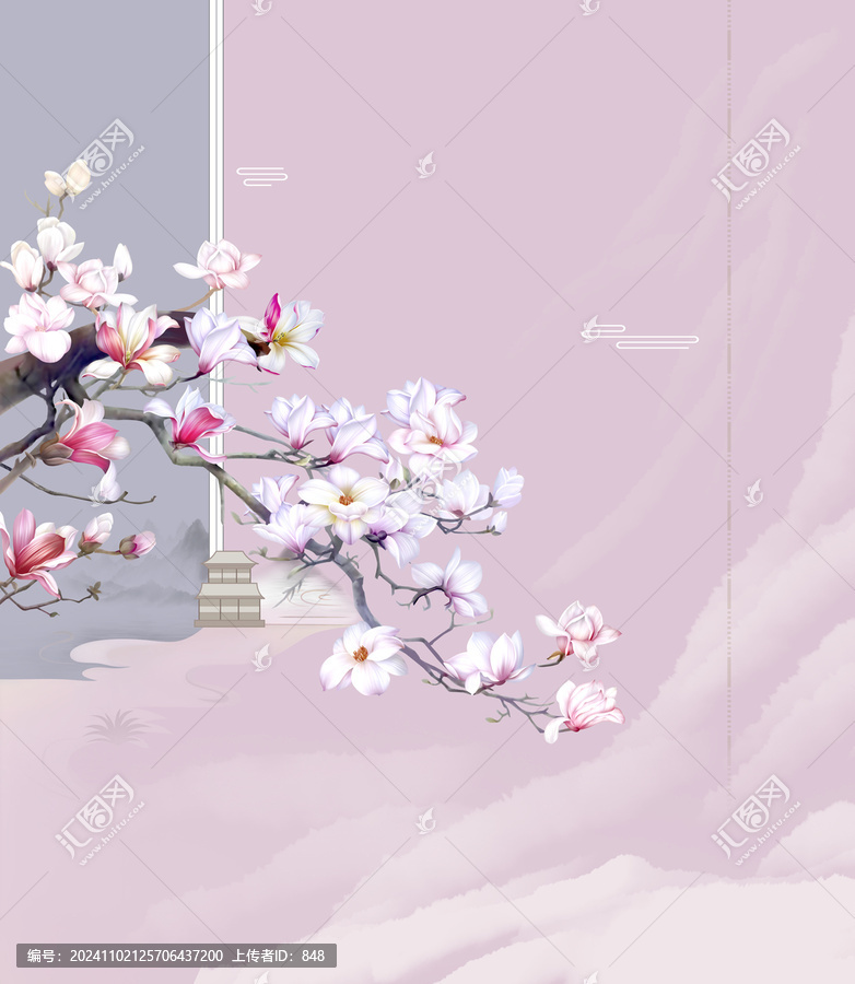 玉蘭花圖案設計