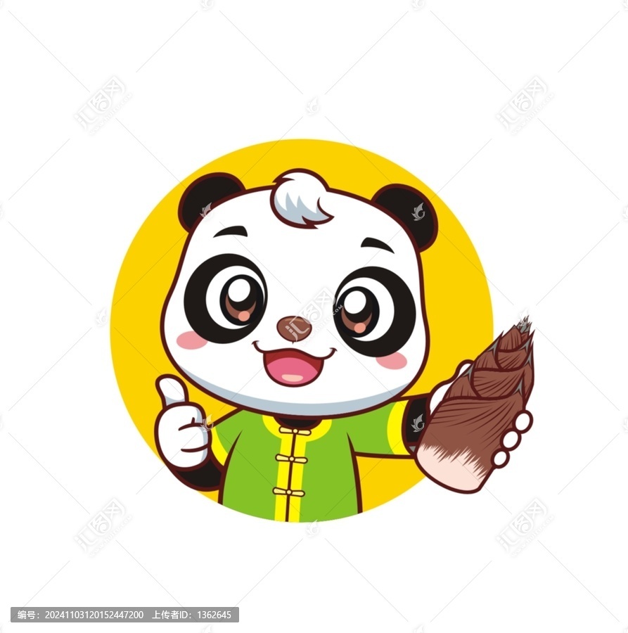 卡通可愛(ài)熊貓頭像矢量圖