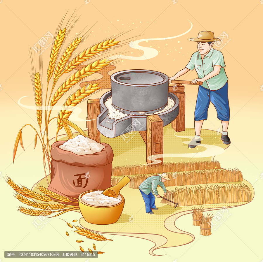 小麥包裝插畫