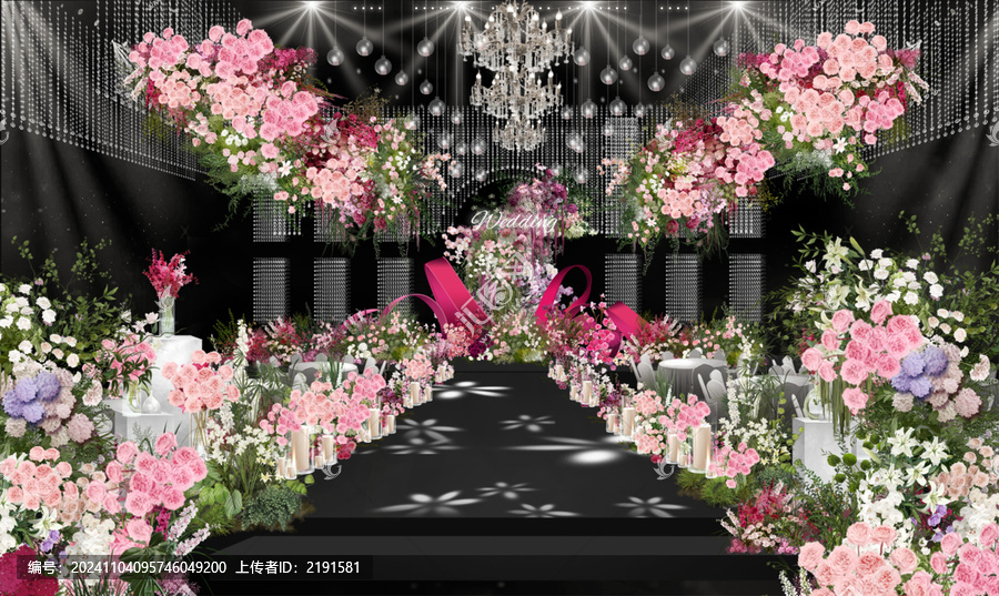 粉色韓式婚禮效果圖