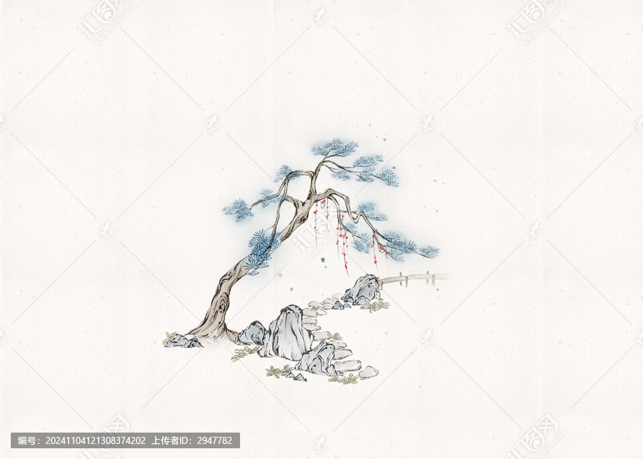原創(chuàng)手繪國(guó)風(fēng)水墨場(chǎng)景畫