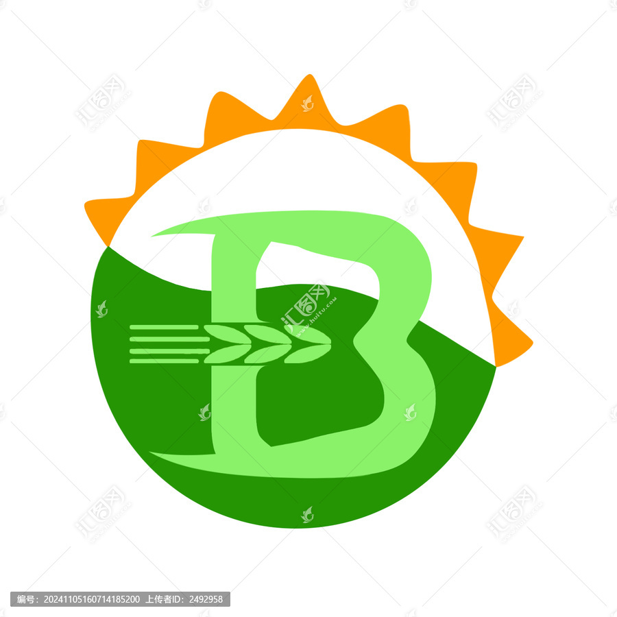 農(nóng)產(chǎn)品綠色標志B字母logo