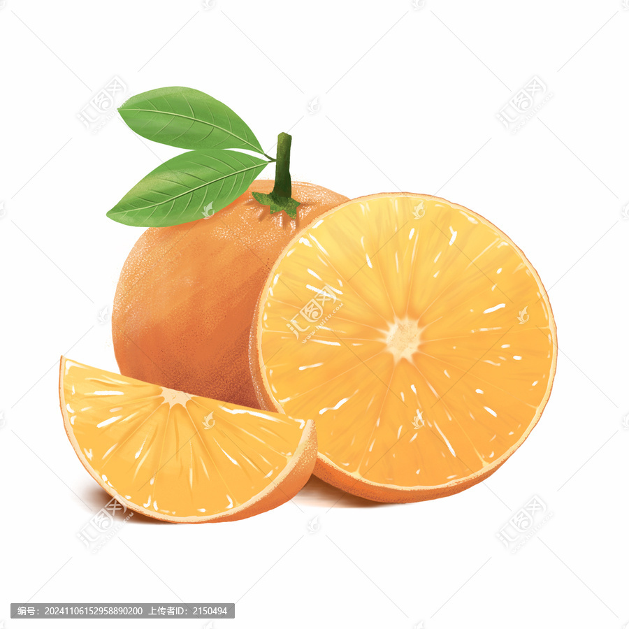果凍橙水果插畫(huà)原創(chuàng)