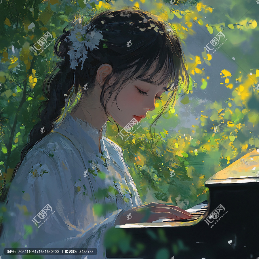 彈琴的少女