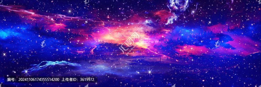 藍色夢幻星空頂星空軟膜燈箱