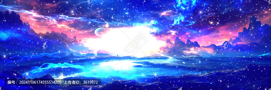 藍色炫彩星空頂星空軟膜燈箱