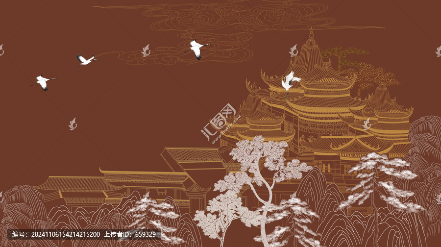 線條山水畫