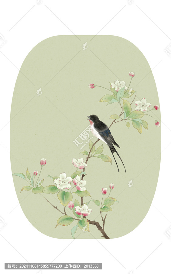 梨花扇面