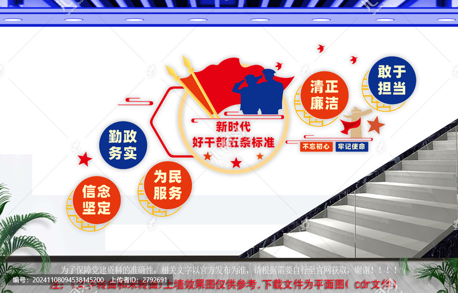 好干部五條標(biāo)準(zhǔn)樓梯文化墻