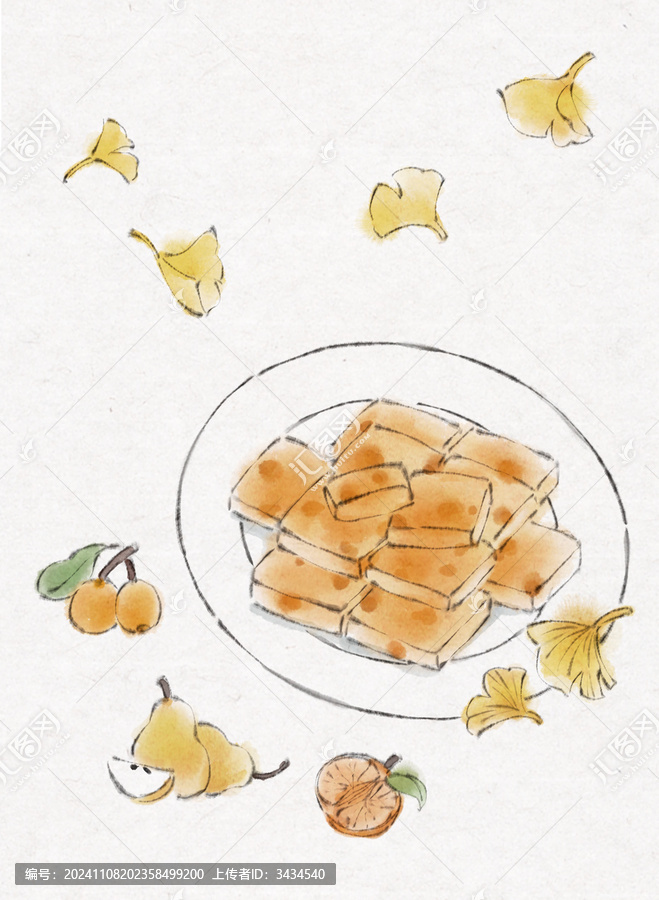 秋梨糕插畫