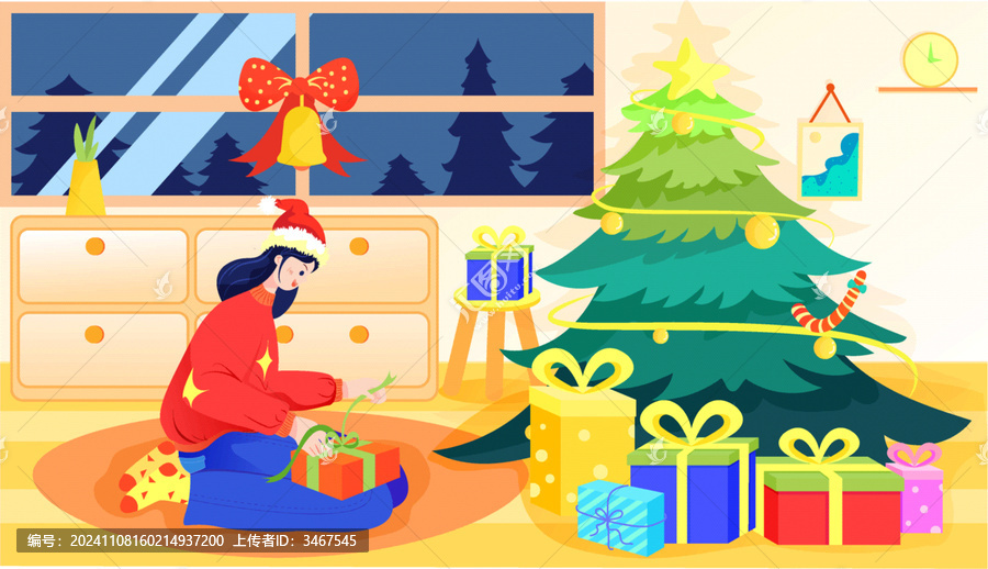 卡通圣誕節(jié)矢量插畫
