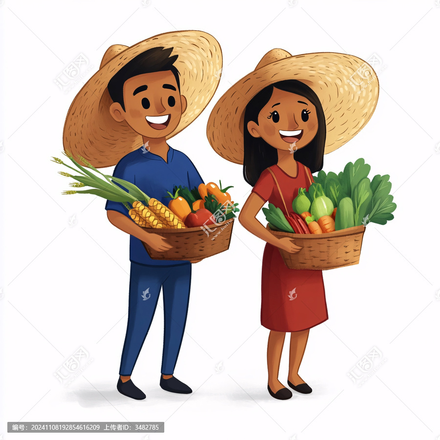 抱著農(nóng)產(chǎn)品的人物
