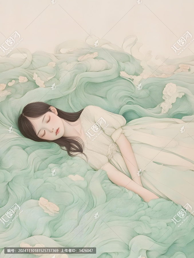 花海中的沉睡少女