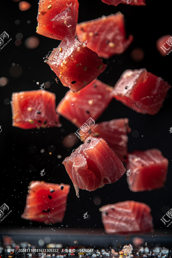墜落的生金槍魚塊