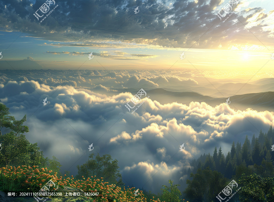 云海之上山峰美景