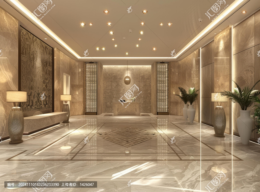 奢華酒店大堂室內(nèi)設(shè)計圖