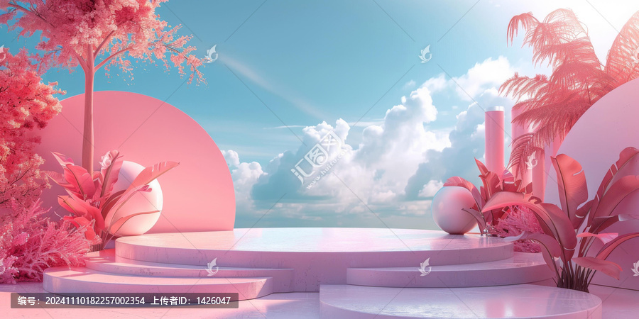 粉嫩夢(mèng)幻天空平臺(tái)場(chǎng)景