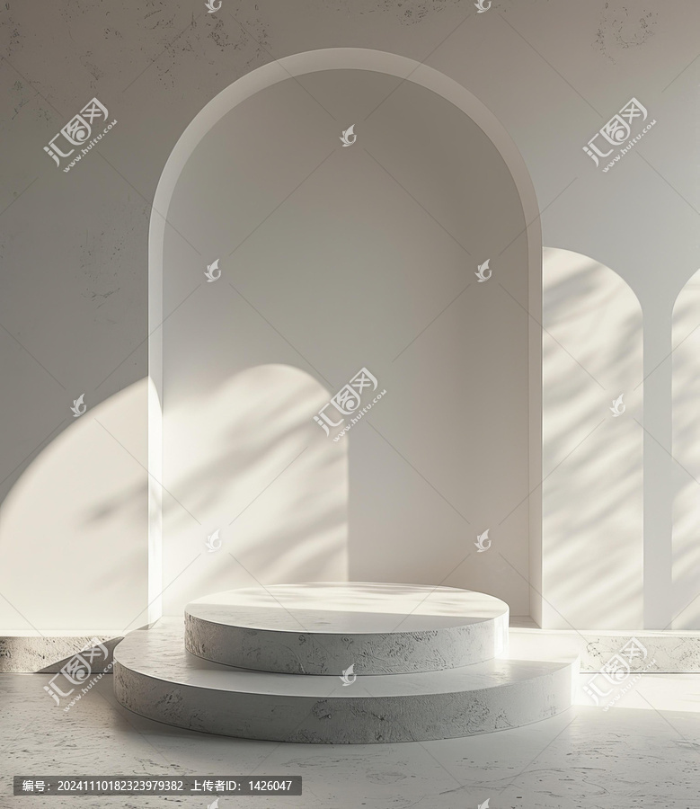 現(xiàn)代極簡白色拱形展示臺(tái)