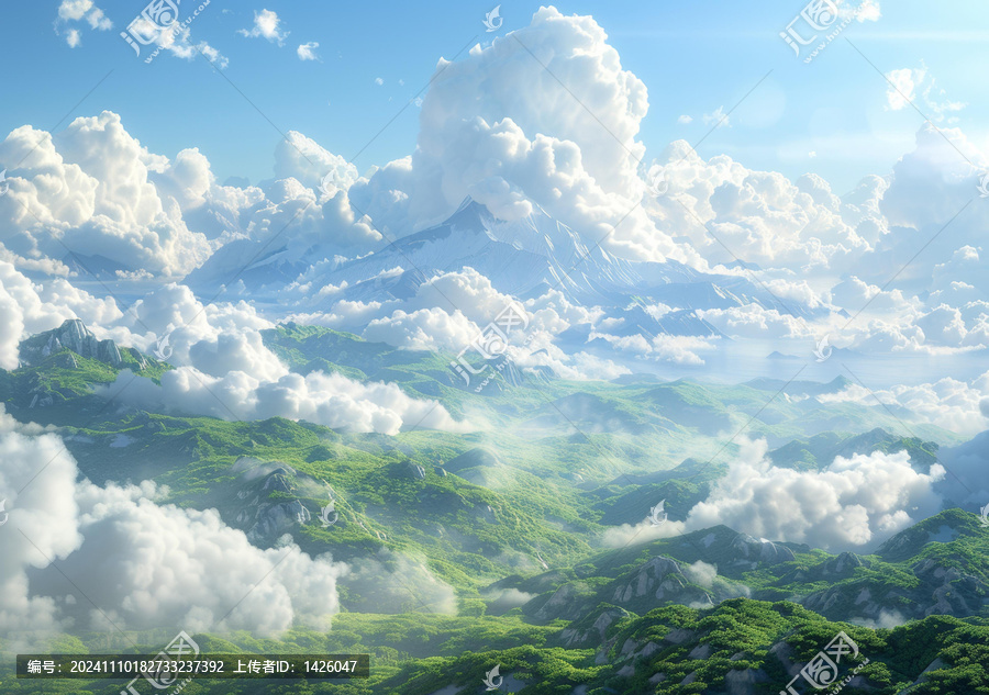 云海中的山谷美景