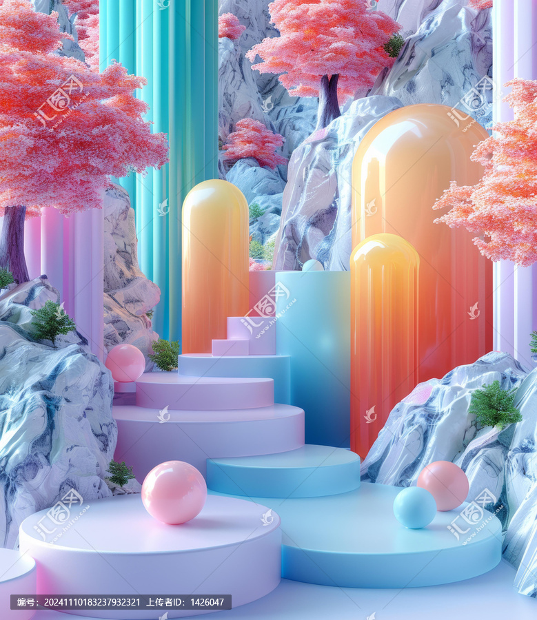 夢(mèng)幻粉彩山谷