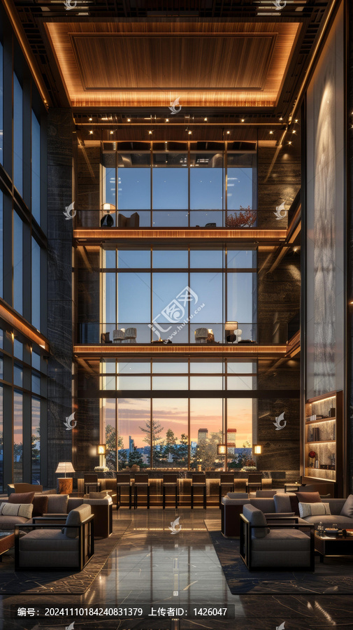 現(xiàn)代豪華酒店大堂設(shè)計