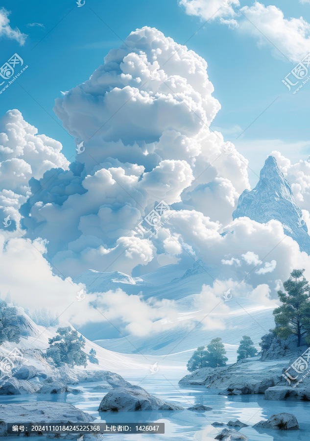 夢(mèng)幻冬季雪山風(fēng)光
