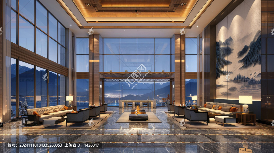 奢華酒店大堂室內(nèi)設(shè)計(jì)圖