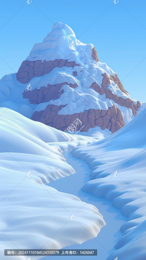 雪山山谷的AI圖片