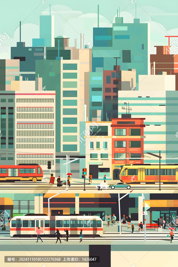城市火車(chē)站場(chǎng)景