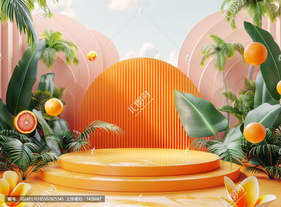 熱帶柑橘展示臺(tái)場景