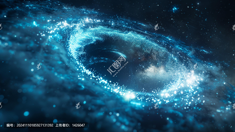 壯觀的藍色星系和旋渦星云