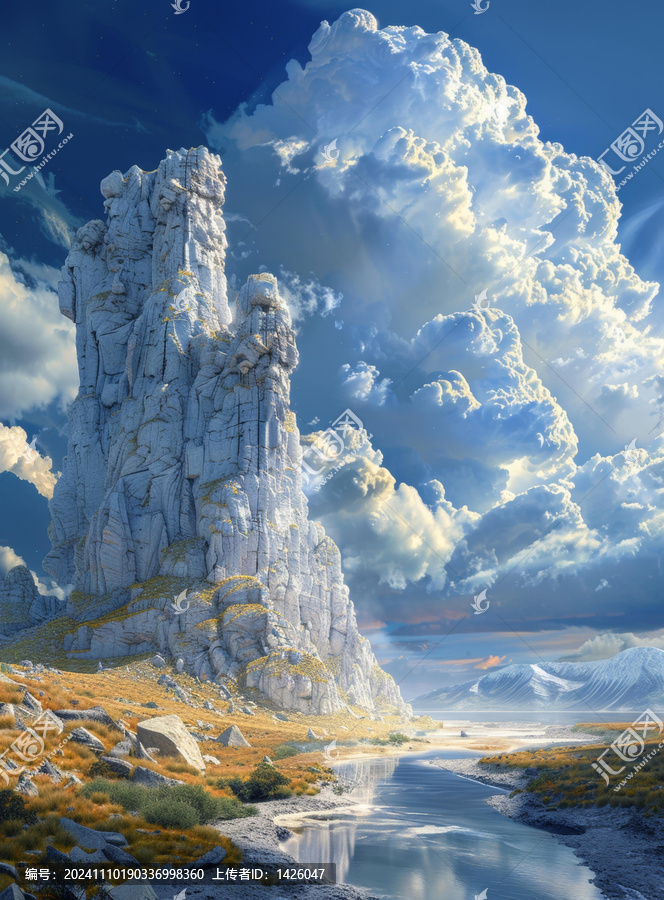 壯麗山脈下的奇幻天空