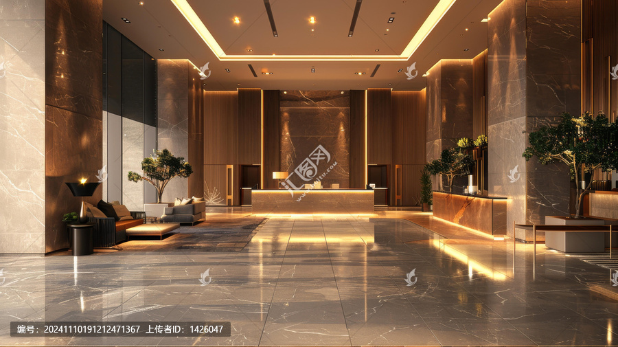 現(xiàn)代奢華酒店大堂設(shè)計(jì)