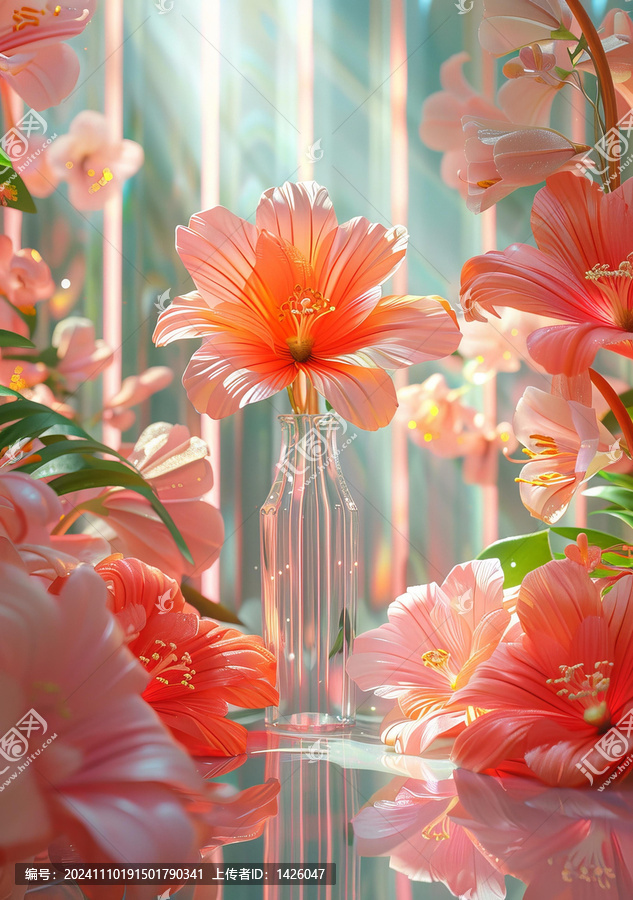充滿光影的鮮花靜物