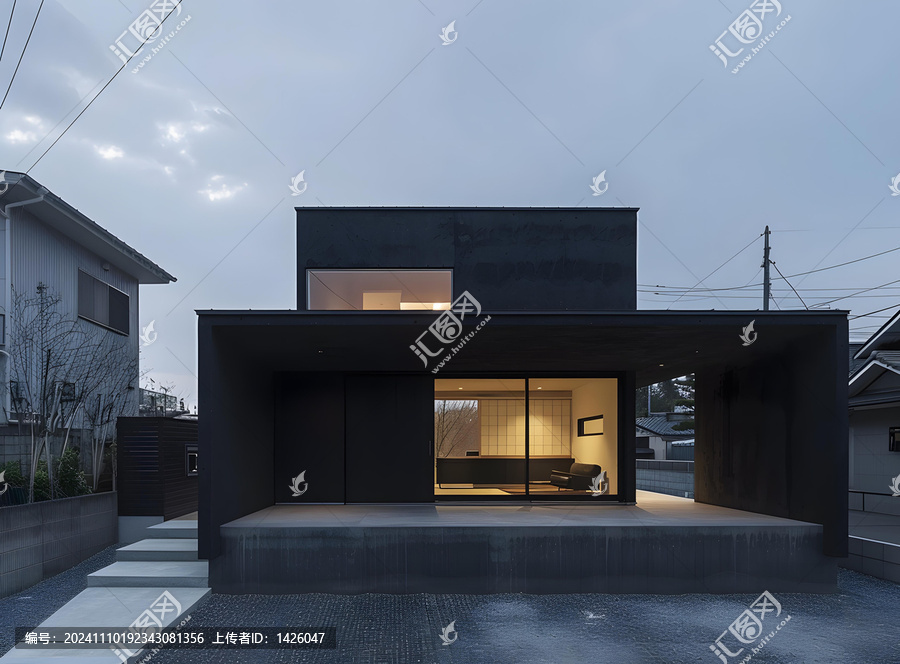 極簡風(fēng)格的現(xiàn)代黑色住宅