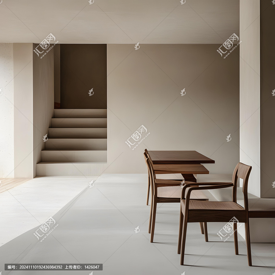 極簡現(xiàn)代室內(nèi)設(shè)計(jì),木質(zhì)桌椅搭配